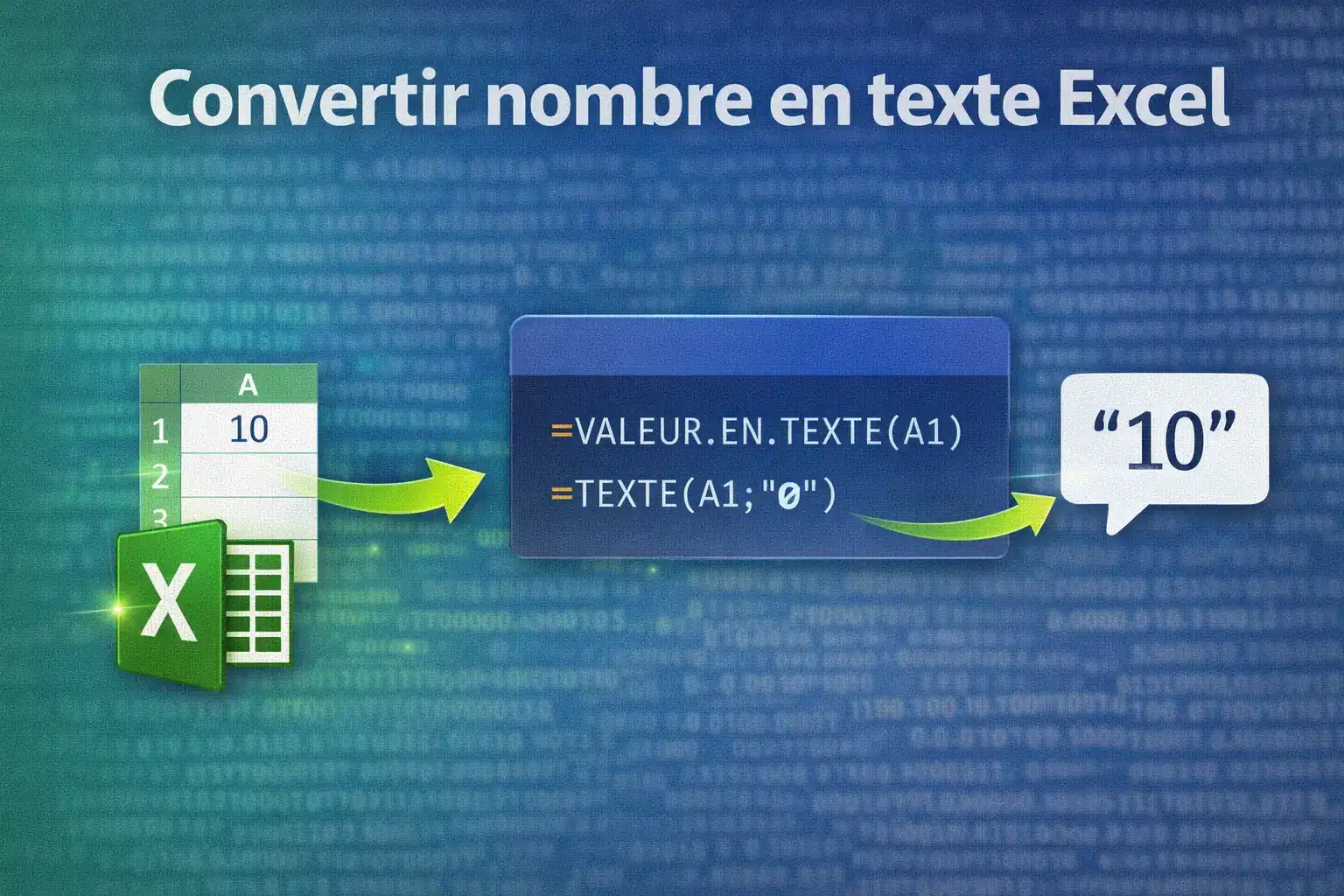Excel convertir nombre en texte
