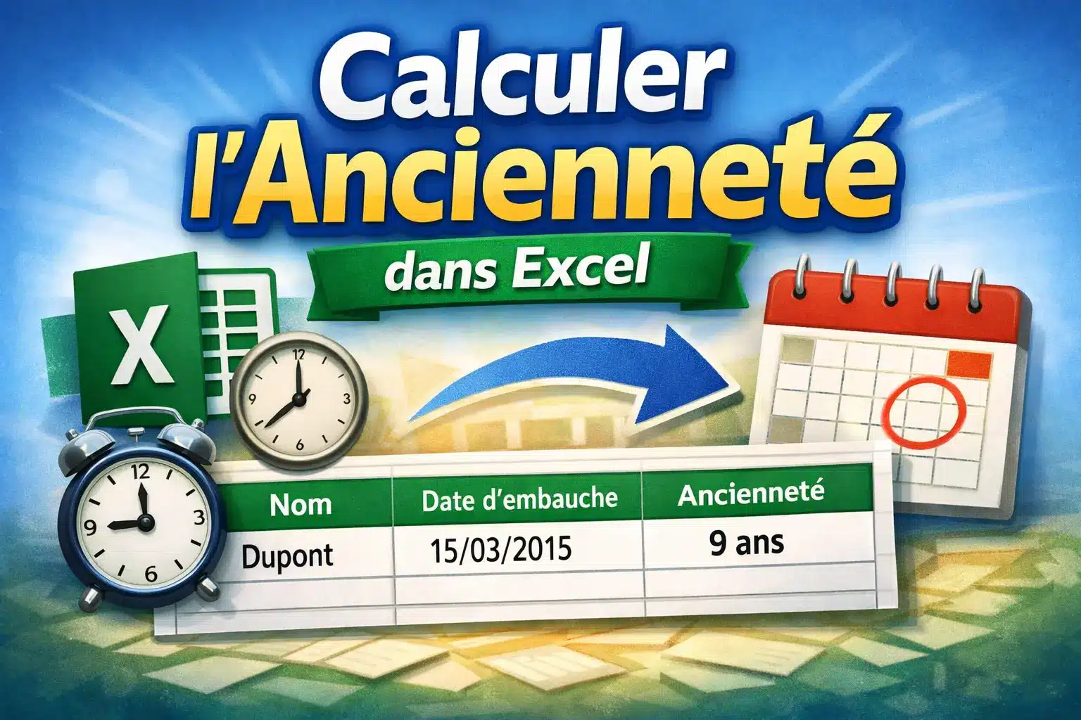 Calculer ancienneté Excel