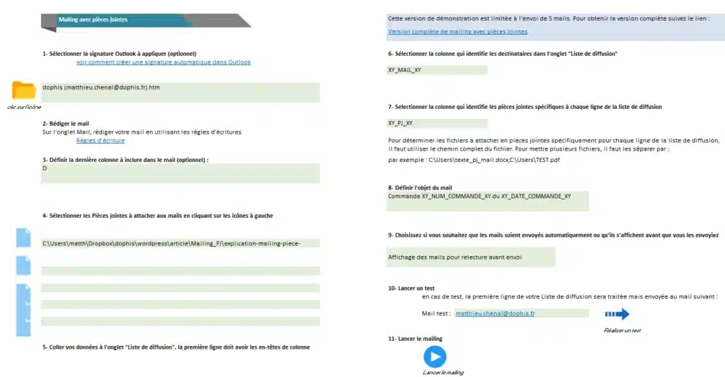 parametrage-publipostage-outlook-avec-piece-jointe – DOPHIS – DOPHIS Interface du logiciel de publipostage Outlook avec pièces jointes depuis Excel