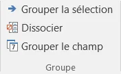 Commande Grouper les champs dans les outils de tableau croisé dynamique Excel