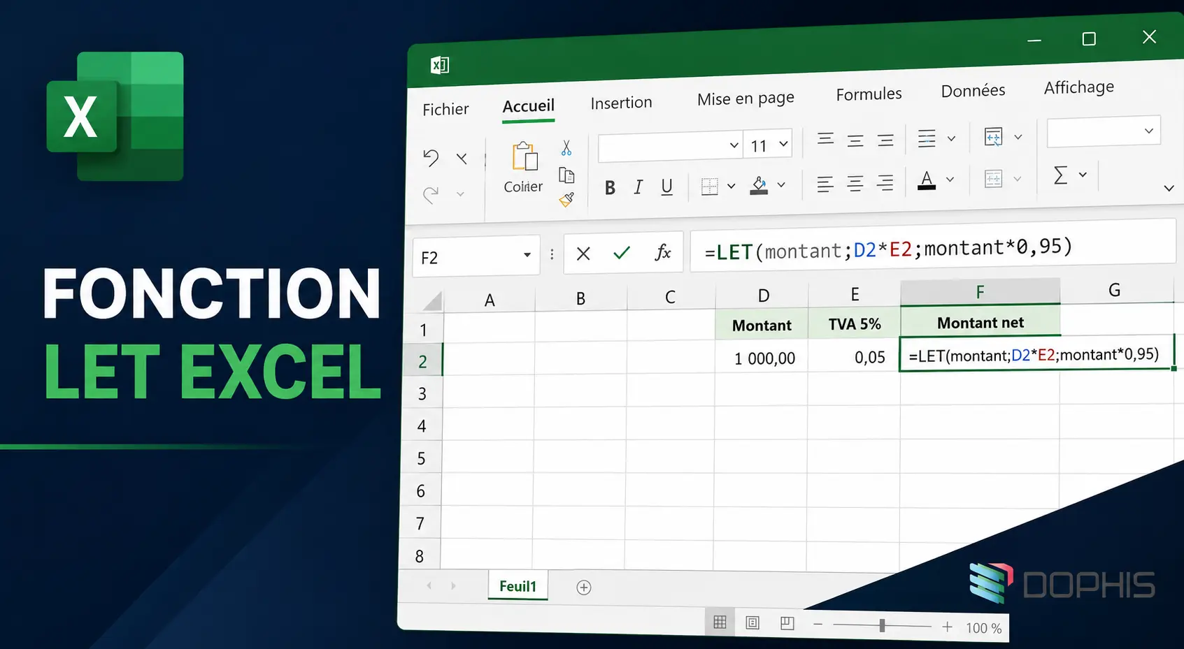 Fonction LET Excel, incorporer des variables dans une formule